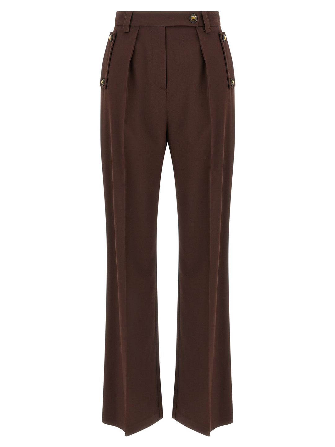 Elisabetta Franchi Palazzo Pants - Brown | a311bb4668c35a018ab5d8fb01f0df1bbae3fd97