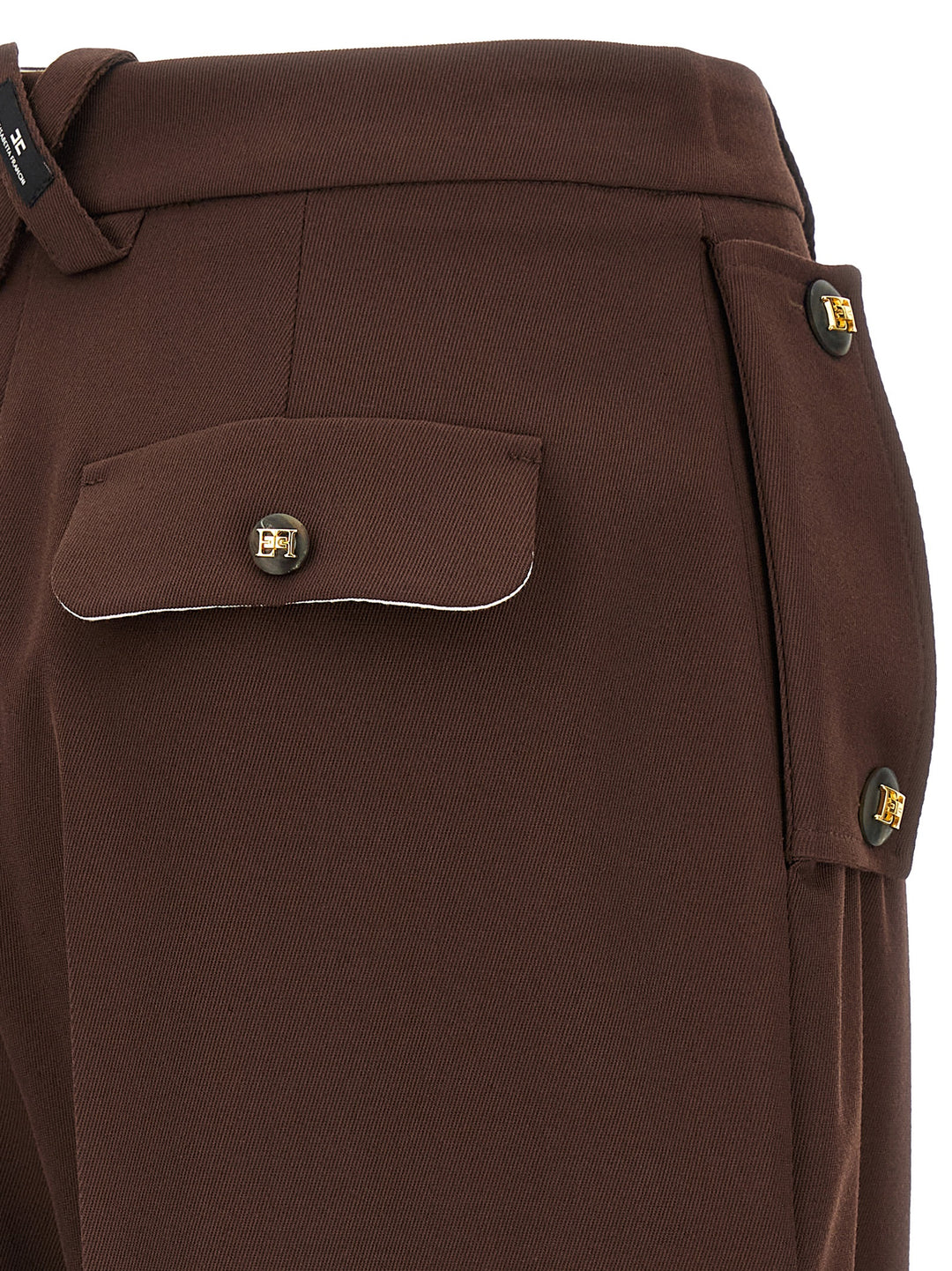 Elisabetta Franchi Palazzo Pants - Brown | 03eb9d28a432d270b76cf121b6d50c4bea2ab9e9