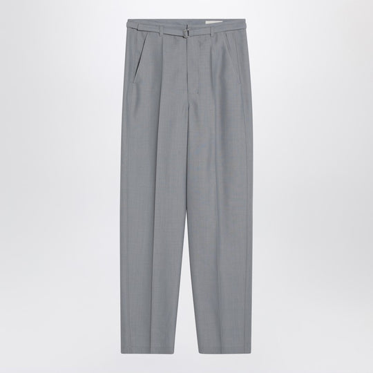 Grey Mélange Trousers With Belt