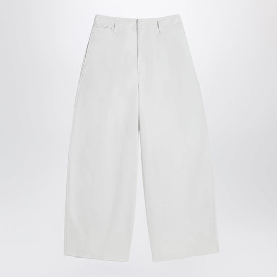 Rice-White Cotton Trousers