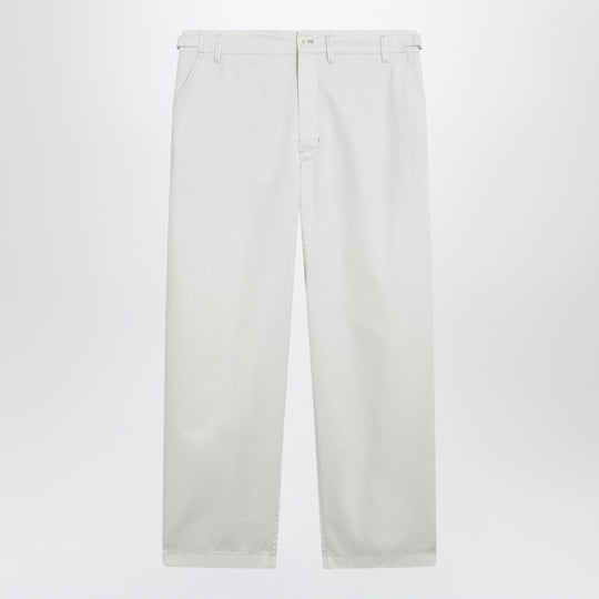 Powder White Cotton Trousers