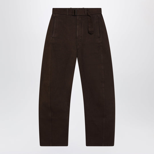 Brown Cotton Trousers With Belt