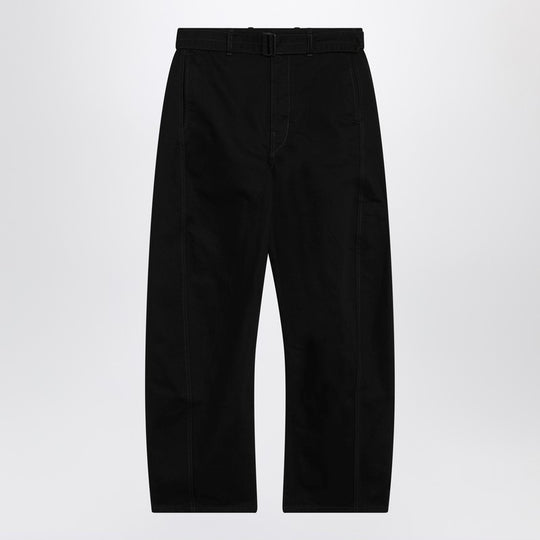 Black Cotton Trousers With Belt