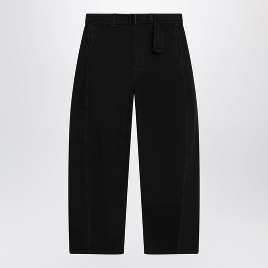 Black Cotton Trousers With Belt