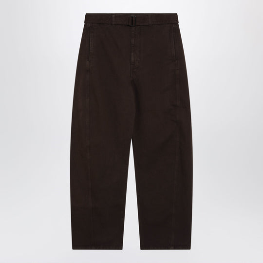 Brown Cotton Trousers With Belt