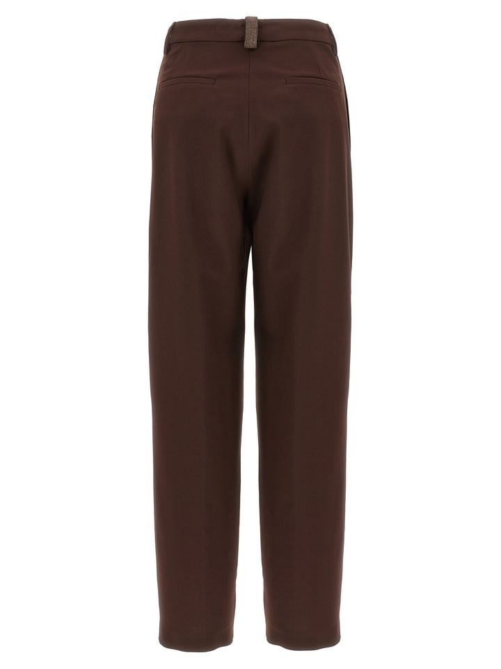 Fabiana Filippi Jewel Detail Pants - Brown | 8fdd8eaeb7c81c142f9704888e18de054453ac99
