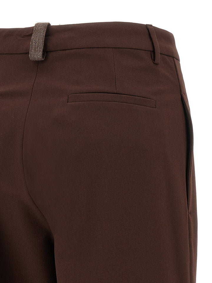 Fabiana Filippi Jewel Detail Pants - Brown | 30e3249b5af65762ad0c47a8160620904fc9a5f7