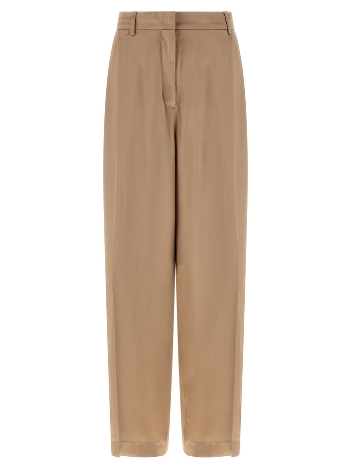 Fabiana Filippi Liquid Satin Pants - Beige | 3c542fa4579f8b0ccf59ca7357dca82082b37b52