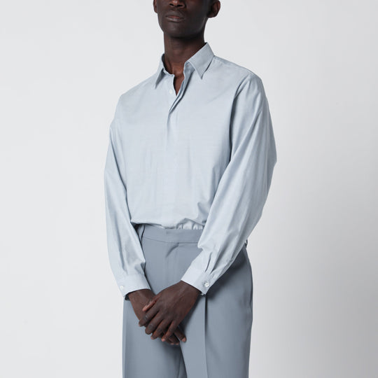 Light Blue Cotton Blend Shirt