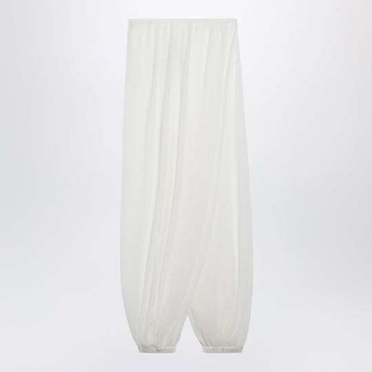 Mio Semi-Sheer Balloon Trousers In White