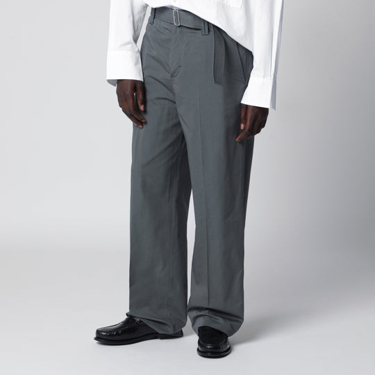 Grey Cotton And Silk Trousers