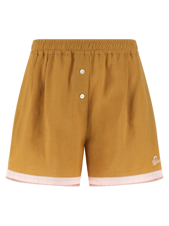 Linen Shorts Bermuda And Short Yellow