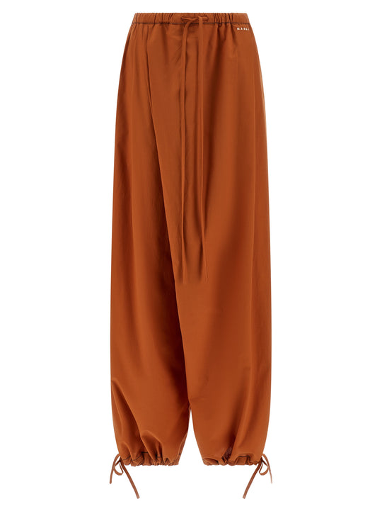Diagonal Draping Pants Orange