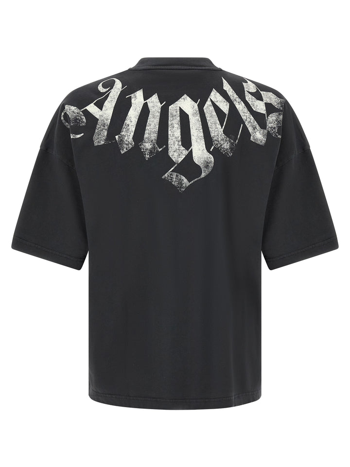 Palm Angels Craquelé Gothic Print T-shirt - Black | 257b15190aa2445293205cae92c6c12932b80c96
