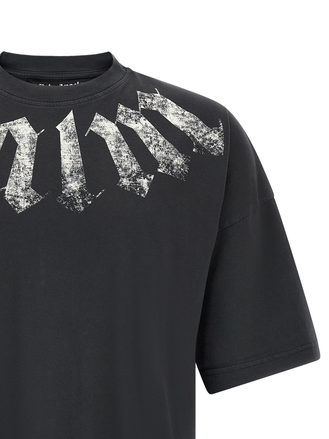 Palm Angels Craquelé Gothic Print T-shirt - Black | 30a21df3cfc97cd21c38484fd3611811dfd5a109