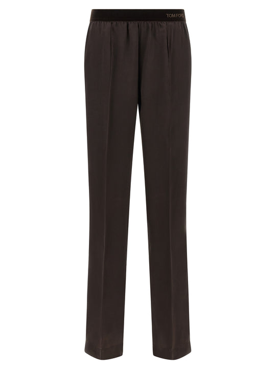 Silk Pants Brown