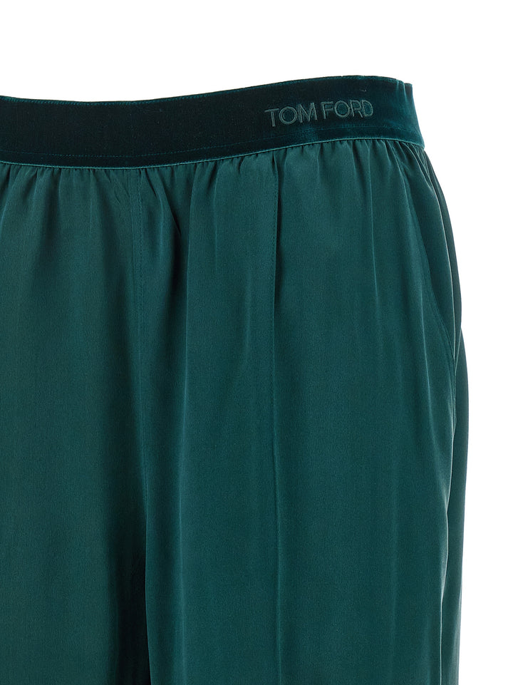 Tom Ford Silk Trousers Pants - Green | 6bdd810c640dc768350985acdc33b2d46ff60599