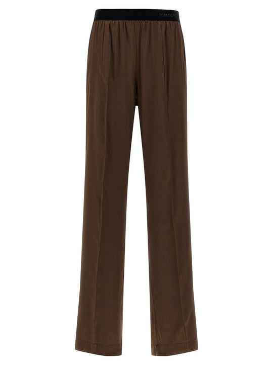 Silk Pants Brown
