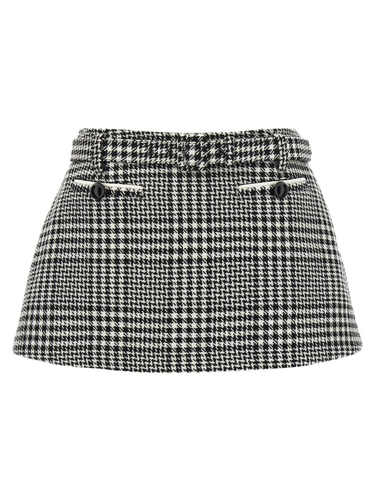 Bouclé Wool Skort Bermuda And Short White/Black