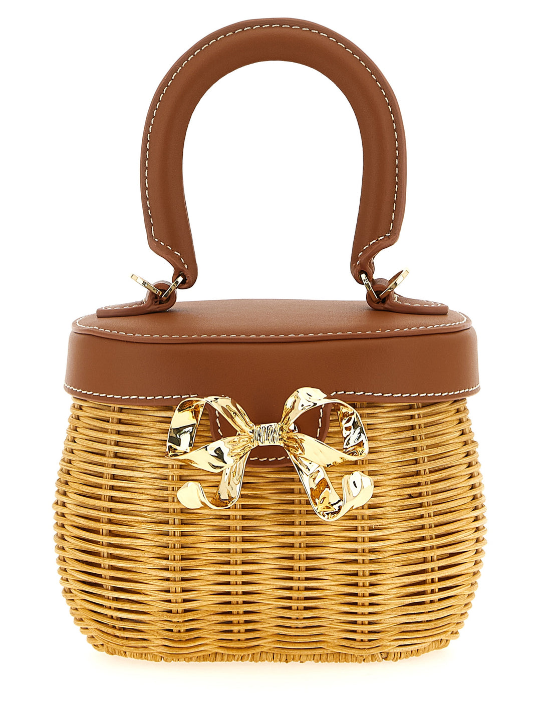 Self Portrait Rattan Bow Basket Hand Bags - Brown | 7c2b8f56d450bcdd252dc93d7bc5bd895e8a5a59