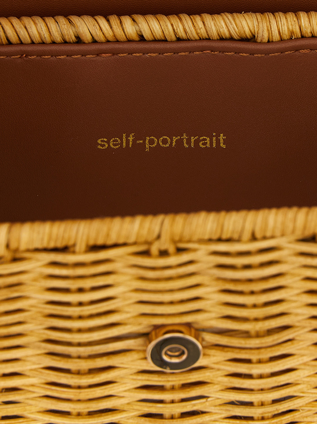Self Portrait Rattan Micro Bow Hand Bags - Brown | 88d7ec2b93e4a6b001eaba68809c0c5bcdbd20a3