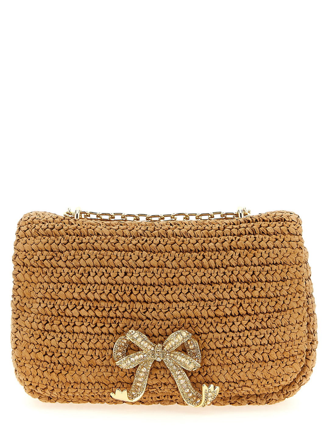 Self Portrait Raffia Bow Charm Shoulder Bags - Beige | daff1b6e7b0b29bedb4dae6122b09ab8842abd5b