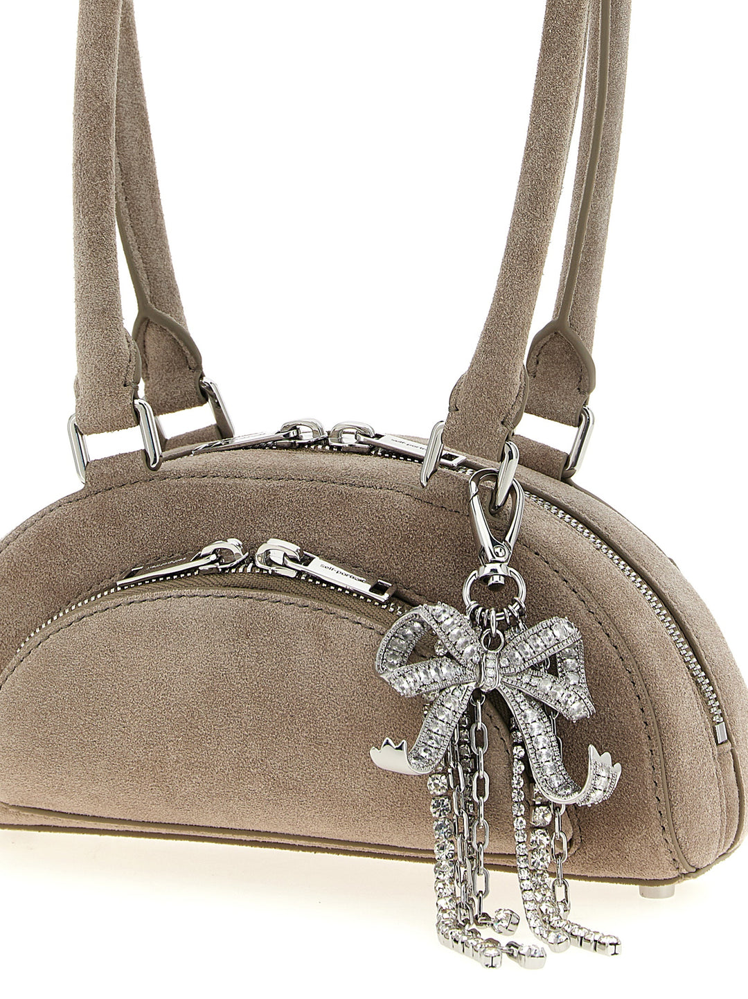 Self Portrait Suede Mini With Charm Shoulder Bags - Gray | a2dc926fce3b6f422bc319ceef7ab10110db803f
