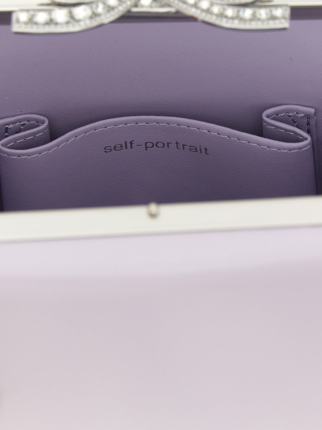 Self Portrait Lilac Leather Mini Bow Hand Bags - Purple | 86b5c6535ccb66ac53eb83689695ba8899261222