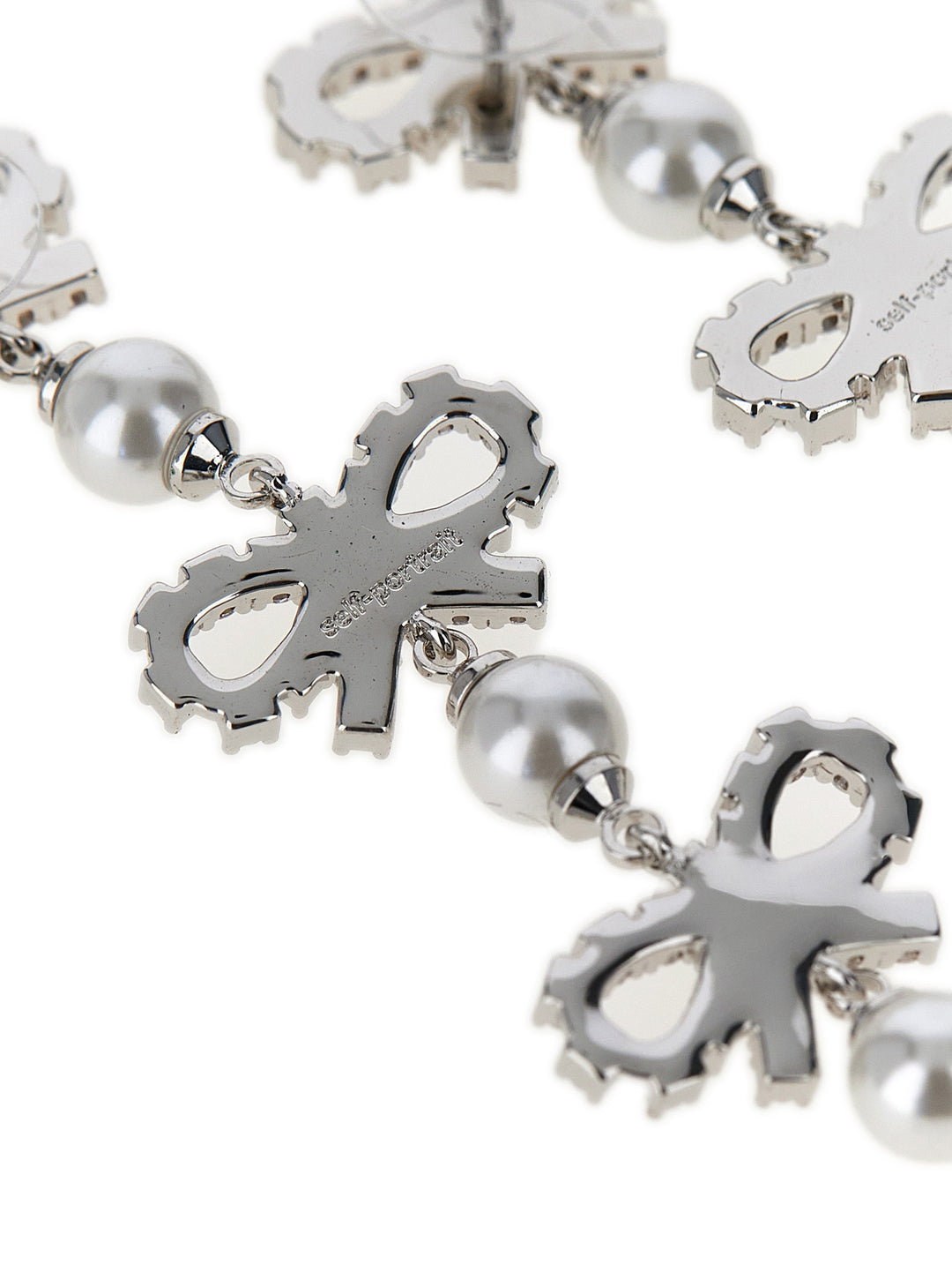 Self Portrait Micro Bow Pearl Tiered Jewelry - White | 7794fd844caeed7d5c56d93f53478501383dc23f