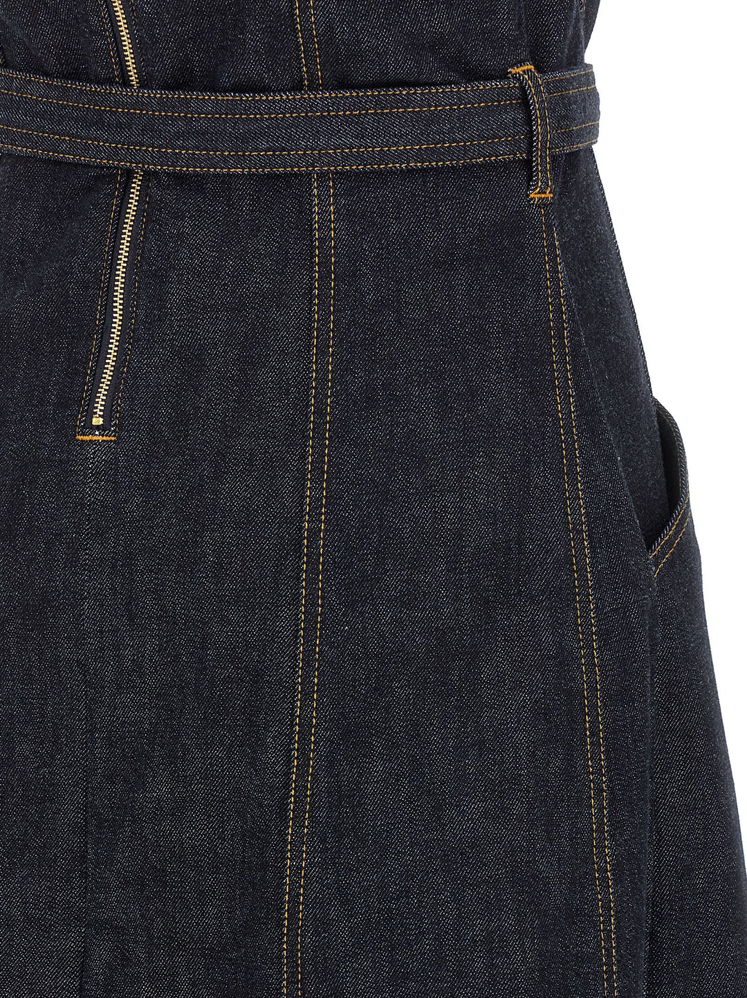 Self Portrait Indigo Denim Bandeau Midi Dress Dresses - Blue | d4d924f9b8da88087a9e18788dd330f14ceaaccd