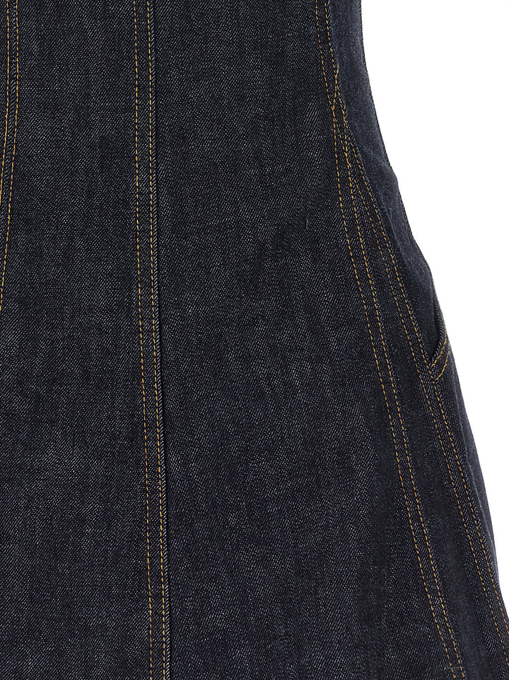 Self Portrait Indigo Denim Mini Dresses - Blue | b672729d30e7e4b798070da3869afb5252d6d462