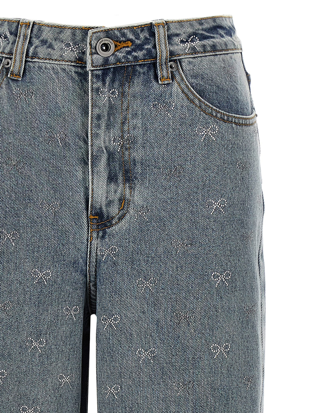 Self Portrait Light Blue Diamante Bow Jeans - Blue | 539db978a15cac9ef8f9d8653c80b47fc4d96e5b