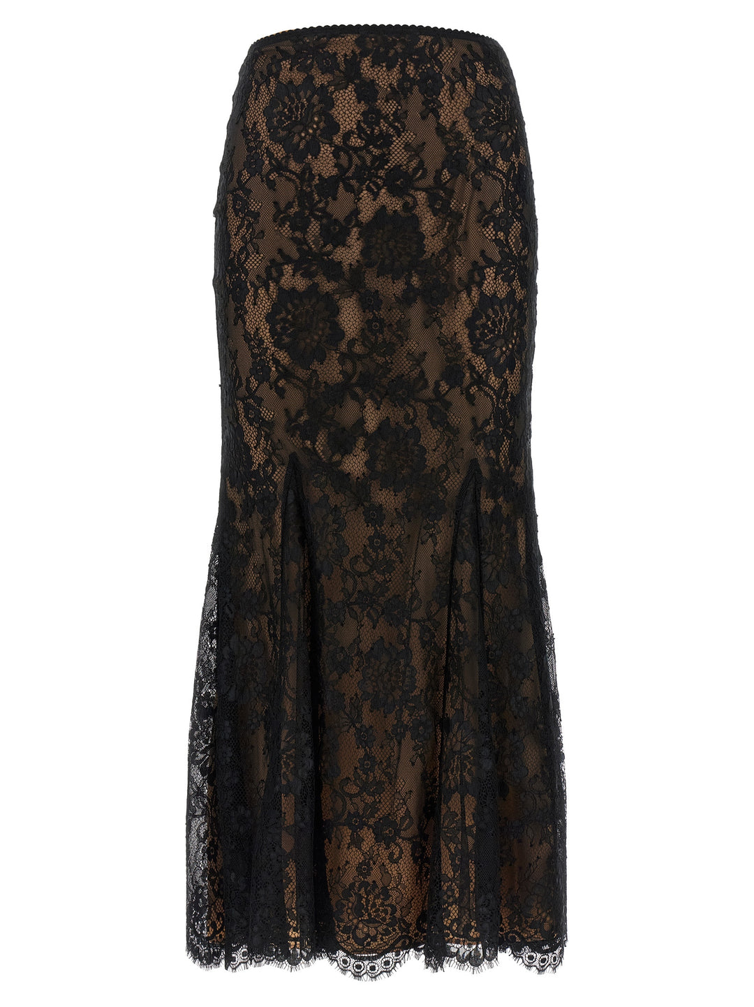 Self Portrait Black Lace Midi Skirts - Black | 05639fe643fffeb0a9138e74f3e27dcba10ab6c4