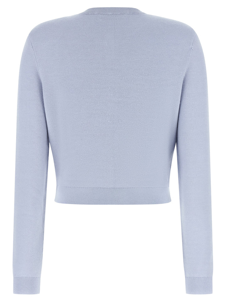 Self Portrait Blue Flower Knit Sweaters and Cardigans - Light Blue | 5020aa303e58d42f6d815bc6eca0fe3d79e2da10