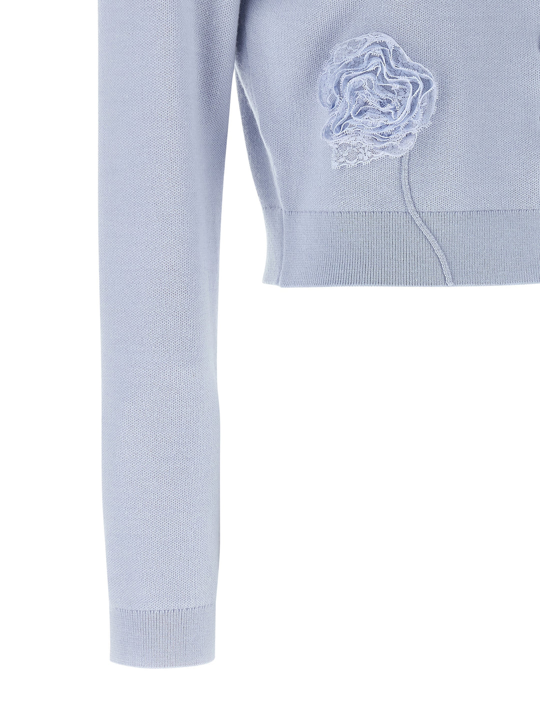 Self Portrait Blue Flower Knit Sweaters and Cardigans - Light Blue | 7736dc3c670204031134634838bfc5ecfe10b1e5