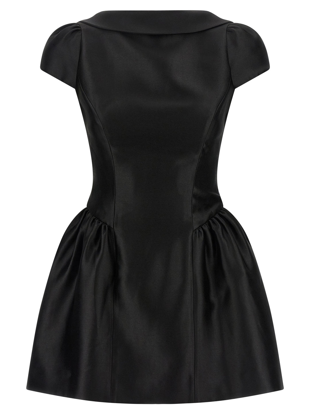 Self Portrait Black Taffetà Collared Mini Skirts - Black | fbfc2239a81556825b3ab9337b7f72fa10ceb988