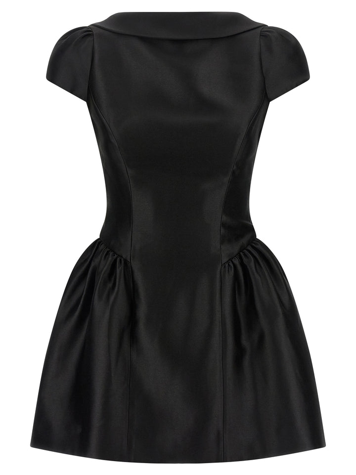 Self Portrait Black Taffetà Collared Mini Skirts - Black | fbfc2239a81556825b3ab9337b7f72fa10ceb988