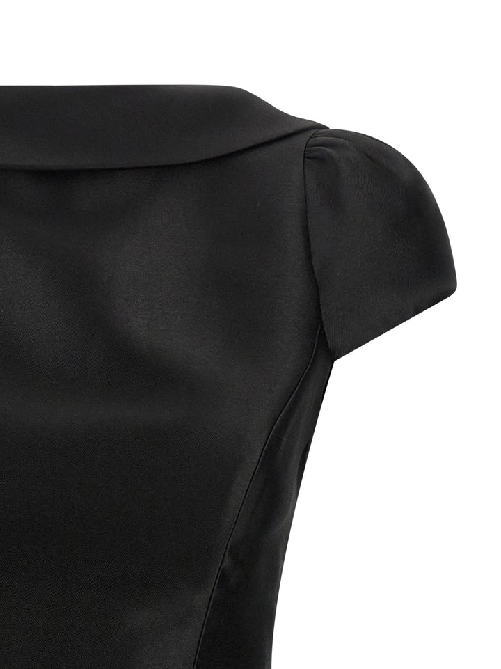 Self Portrait Black Taffetà Collared Mini Skirts - Black | 2f94cced5be40be8b9175c07695c0ebb86f845c3