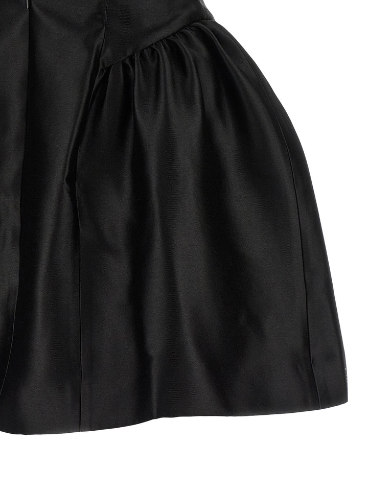 Self Portrait Black Taffetà Collared Mini Skirts - Black | bd216b5a5b0b4a9dc664707ed2873fac7e34bf27