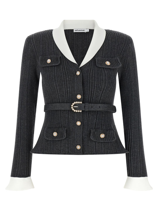 Ribbed Cardigan Sweaters And Cardigans Gray