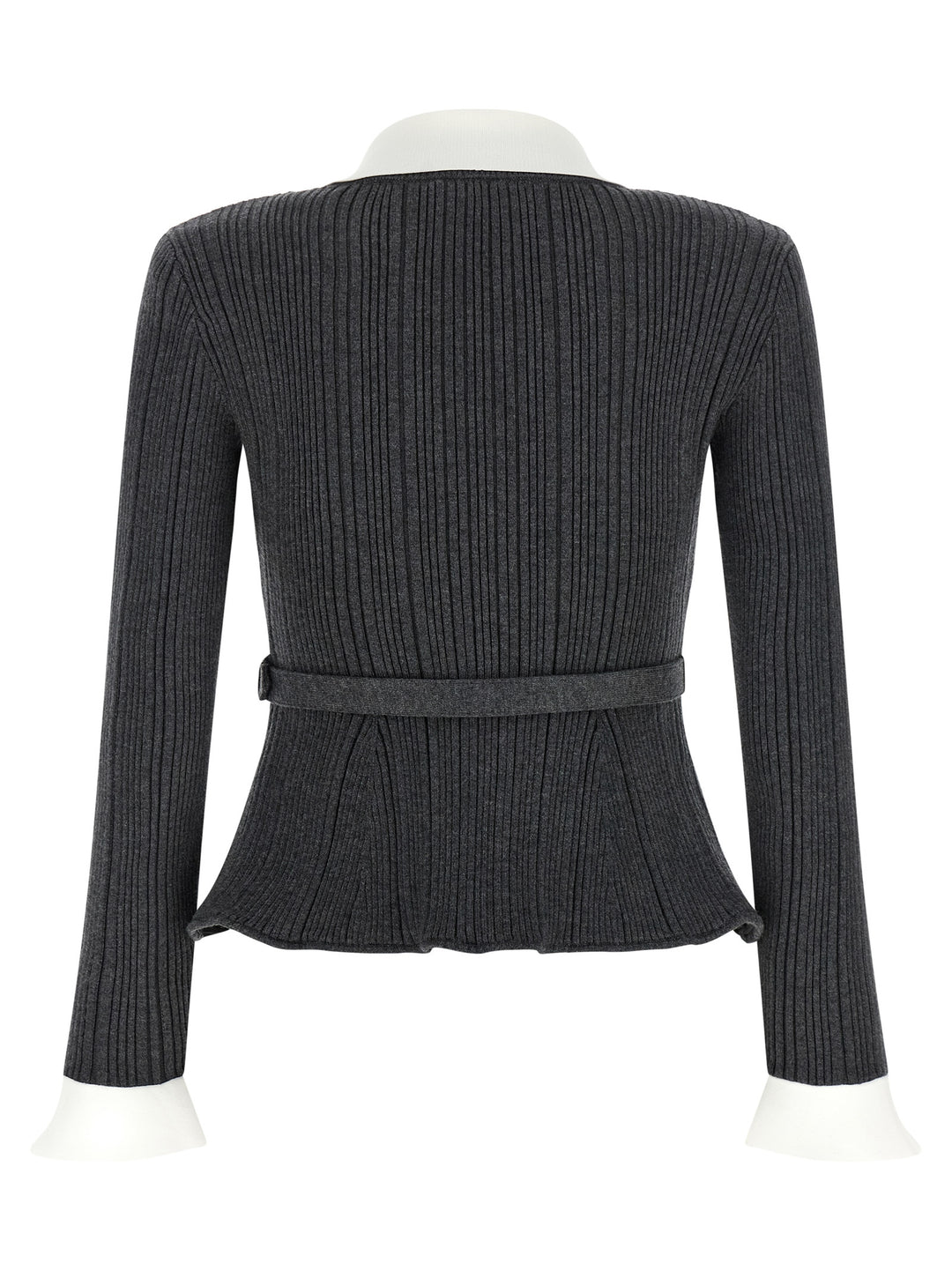 Self Portrait Ribbed Cardigan Sweaters and Cardigans - Gray | f574dbc8d41ddea7e8a1e6479f49aa993e95d2da