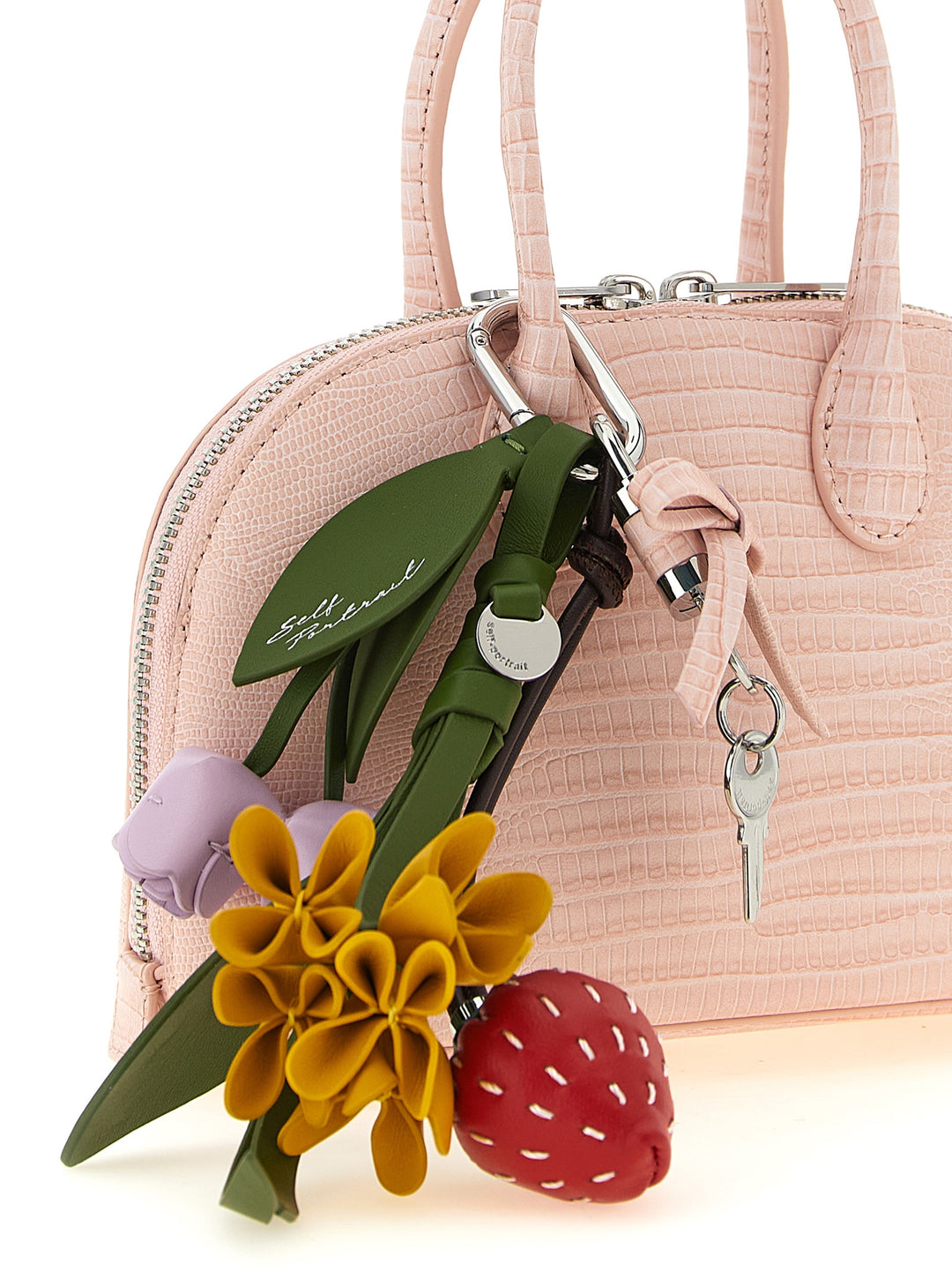 Self Portrait Embossed Leather Handbag Hand Bags - Pink | bf970ee35d0a65be1ef68f733894300bc445b45d