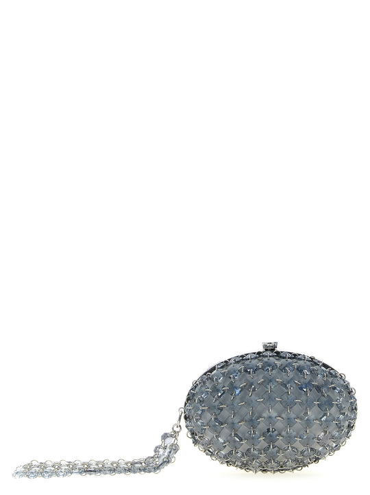 Crystal Chain Clutch Gray