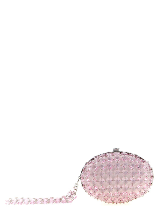Crystal Chain Clutch Pink