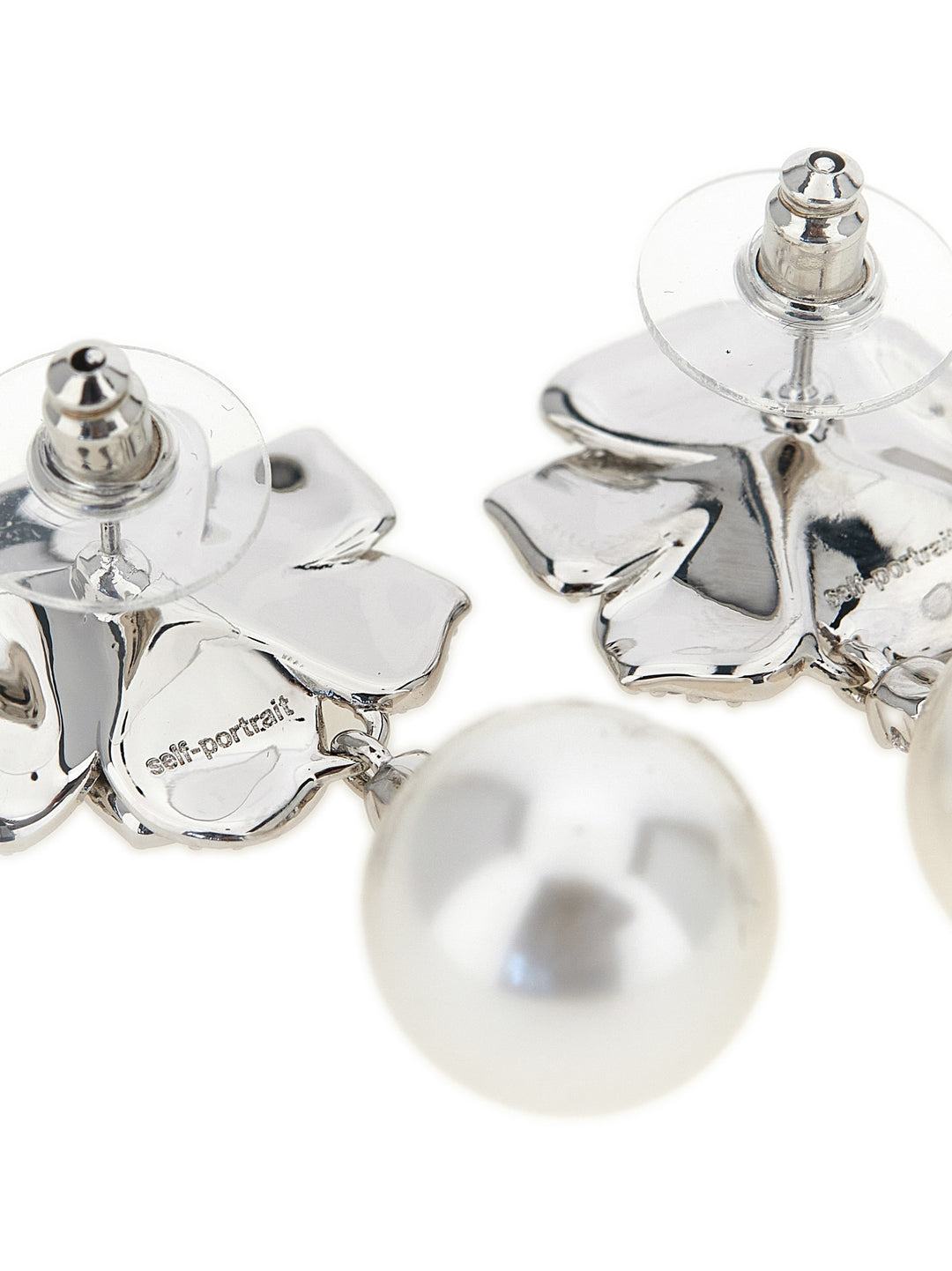 Self Portrait Mini Crystal Flower Pearl Jewelry - Silver | 4b2d952491ada3a94e0e0e42978dd1cf22f8be37