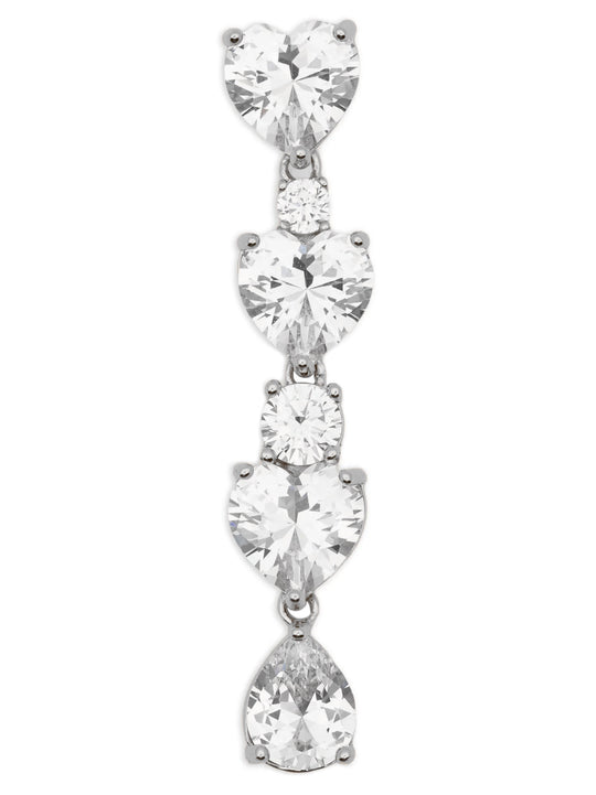 Crystal Heart Tiered Jewelry Silver