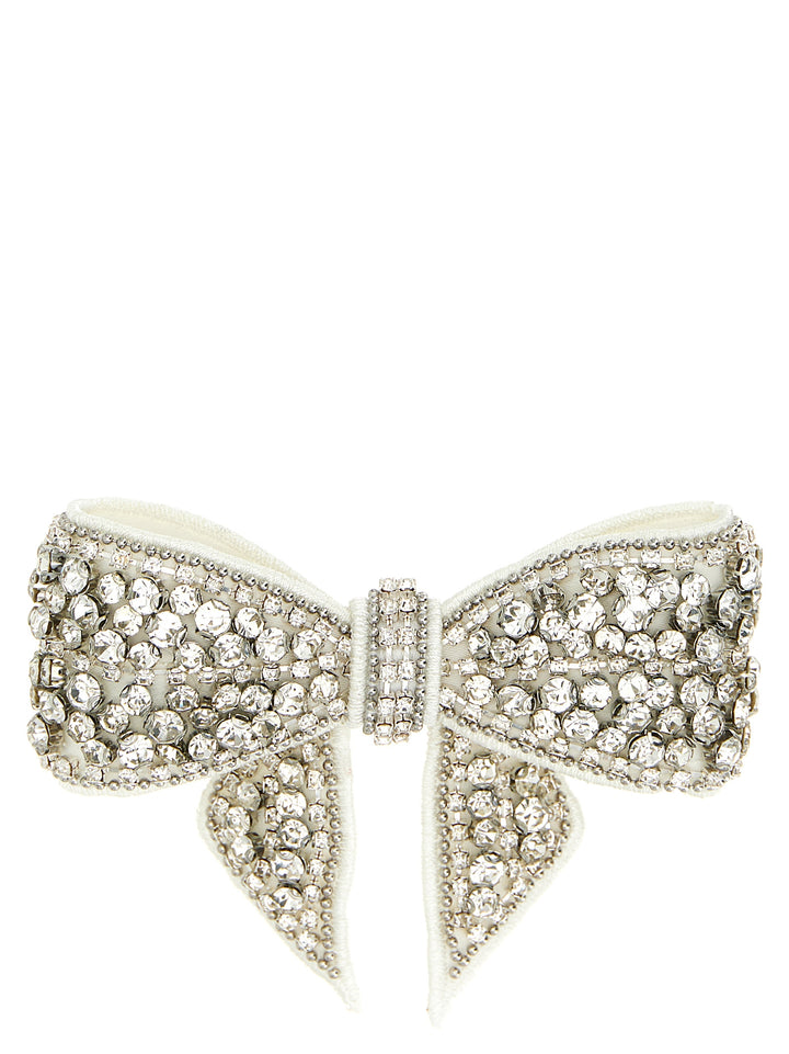 Self Portrait Crystal Embellished Bow Hair Accessories - White | faa2db9c4d3e2f43bd99468b477ffeab7b3c68e6