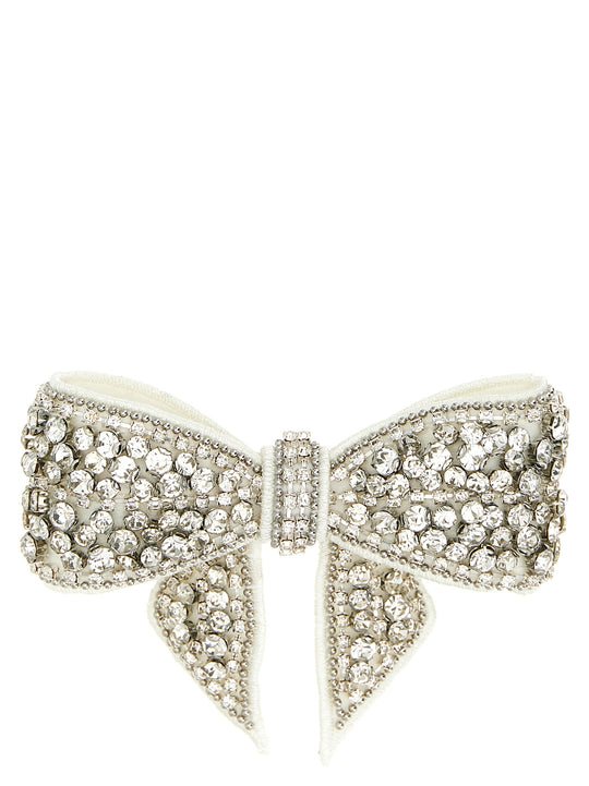 Crystal Embellished Bow Hair Accessories White