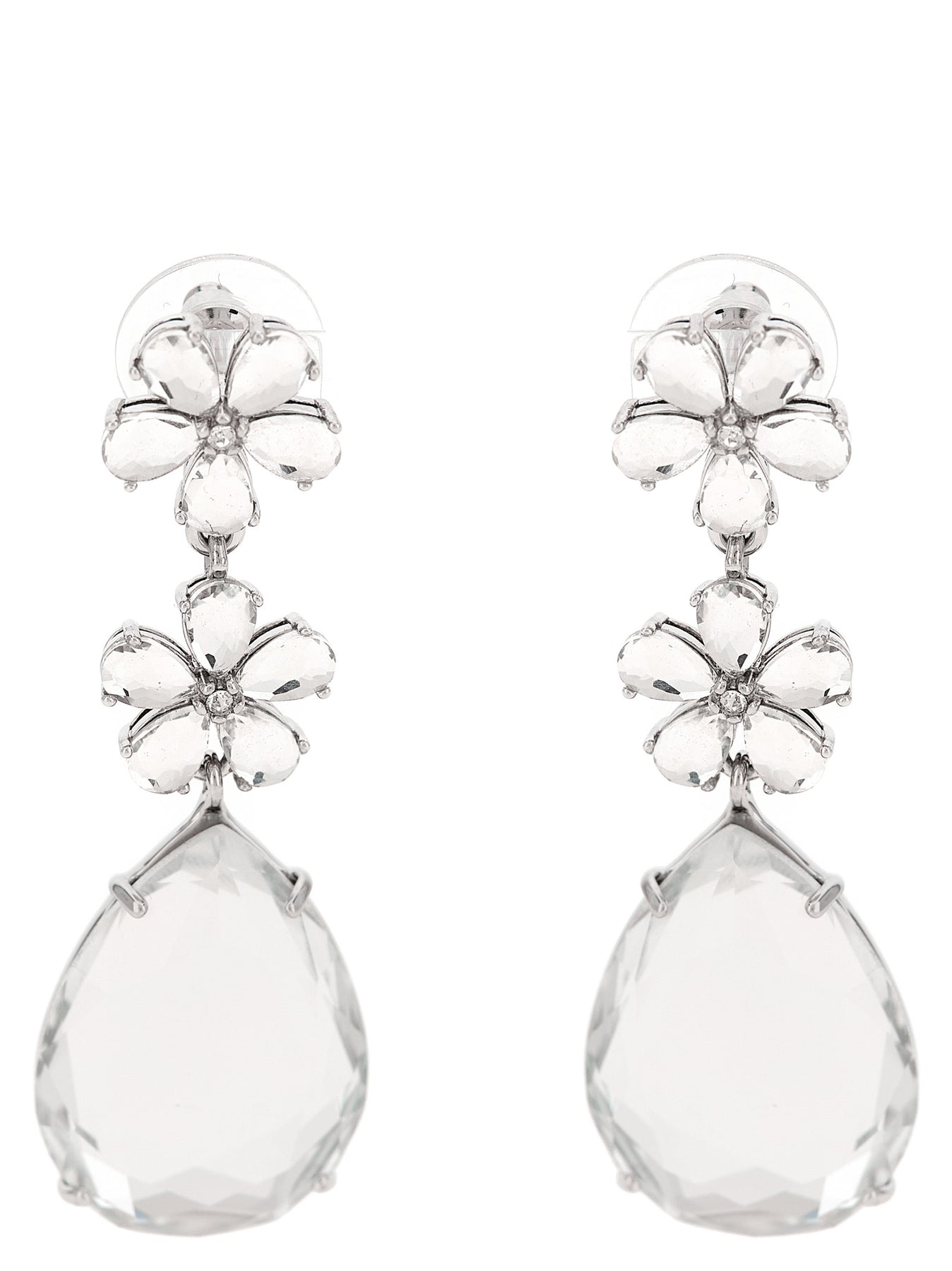 Self Portrait Crystal Flower Tiered Jewelry - Silver | 55195bdf04c59b87b61ea5be35996404cdd56928