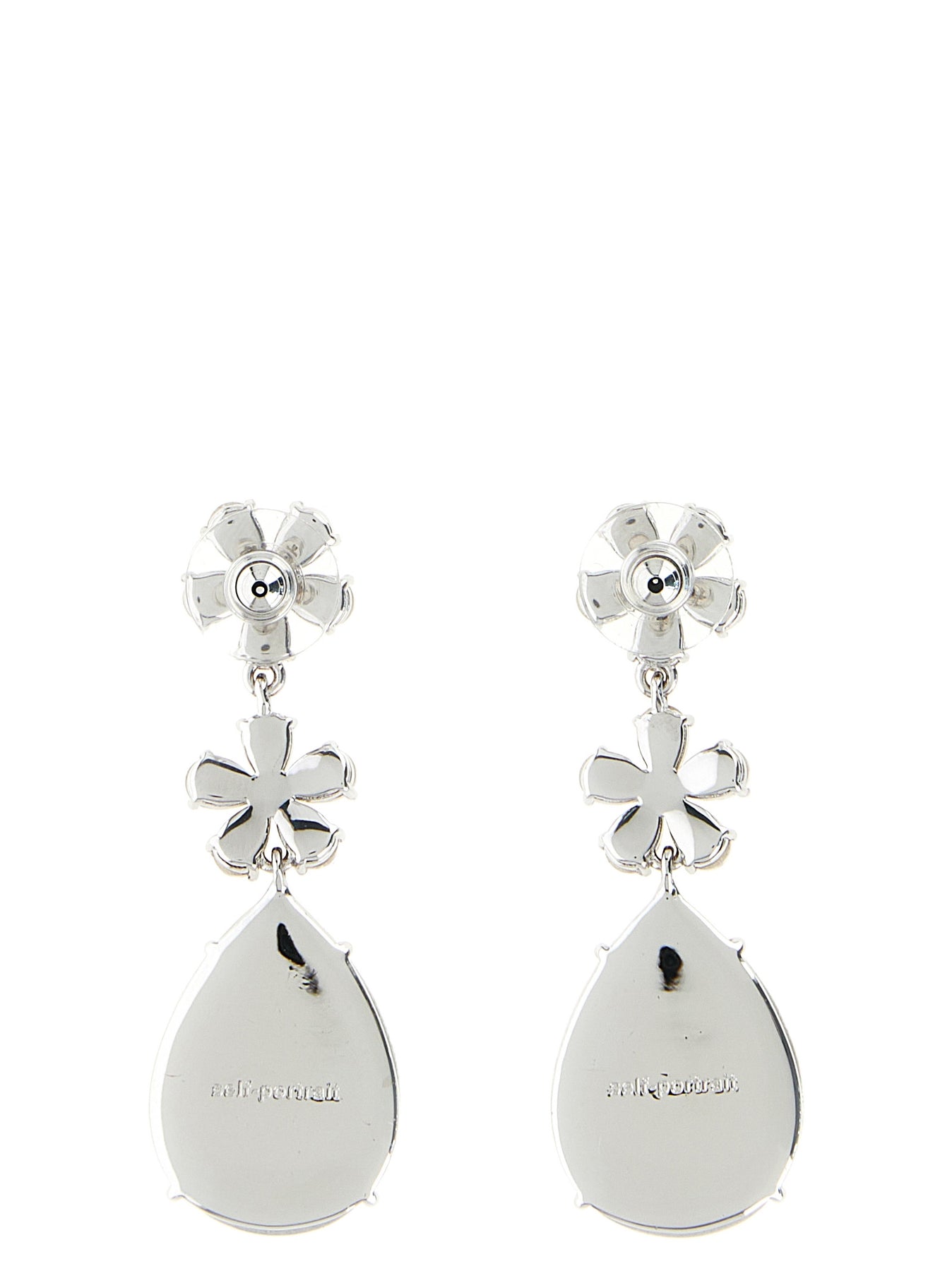 Self Portrait Crystal Flower Tiered Jewelry - Silver | 86b3ad0e84d62bcc0326313843c58beaef99bca7